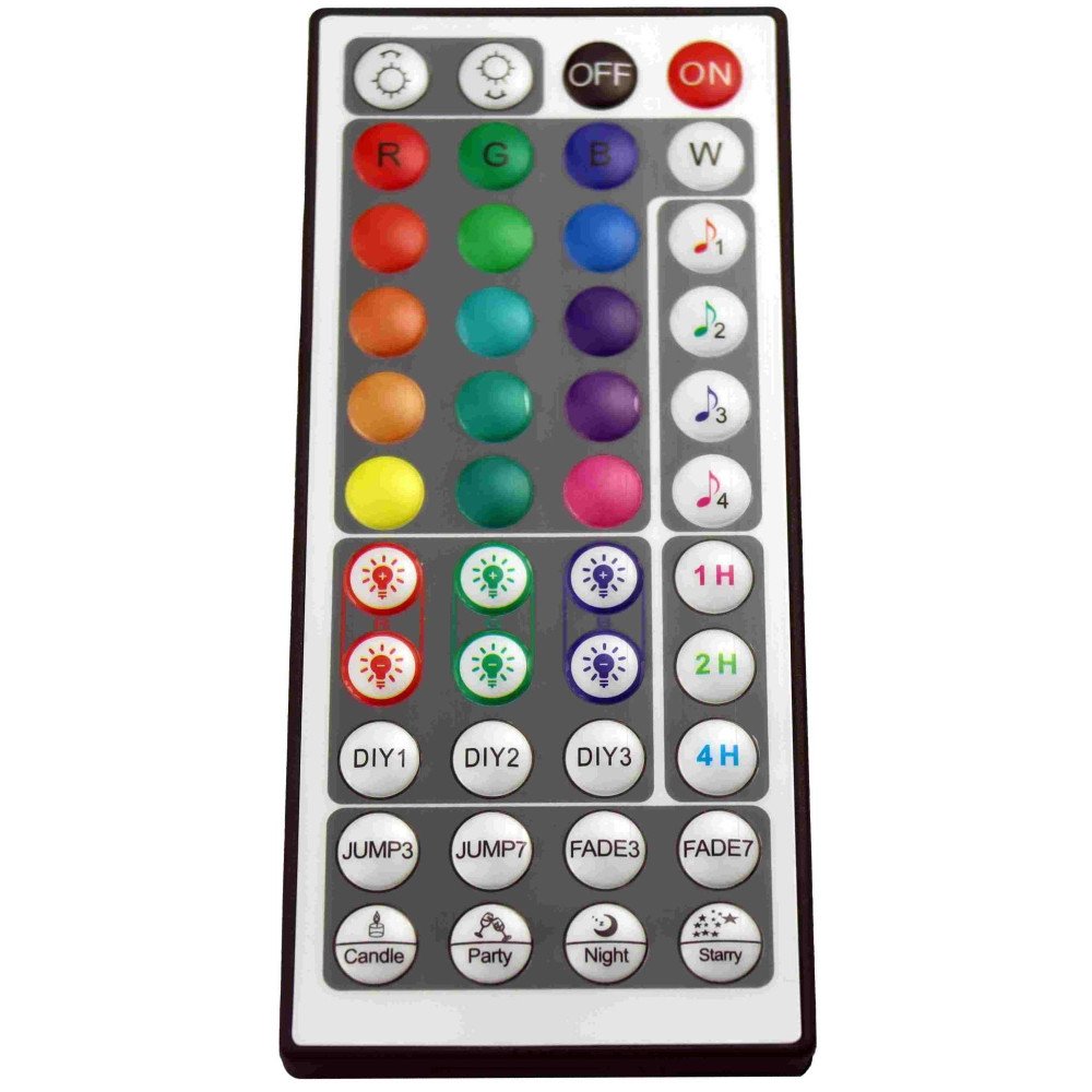 LED RGB Music maitinimo valdiklis, 12-24V, 3 kanalai, su IR pulteliu, 44 mygtukų, Tuya LED RGB Music maitinimo valdiklis, 12-24V, 3 kanalai, su IR pulteliu, 44 mygtukų, Tuya