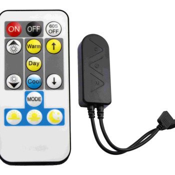 LED RGB CCT maitinimo valdiklis, 12-24V, 5 kanalai, su IR pulteliu, 14 mygtukų, Tuya