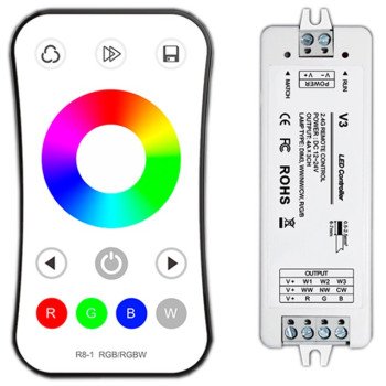LED RGB maitinimo valdiklis, 12-24V, 4A/kan., 3 kanalai, su IR pulteliu