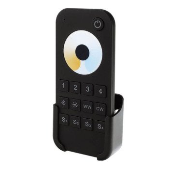 LED CCT spalvos reguliavimo pultelis RT7, 4 zonos, juodas