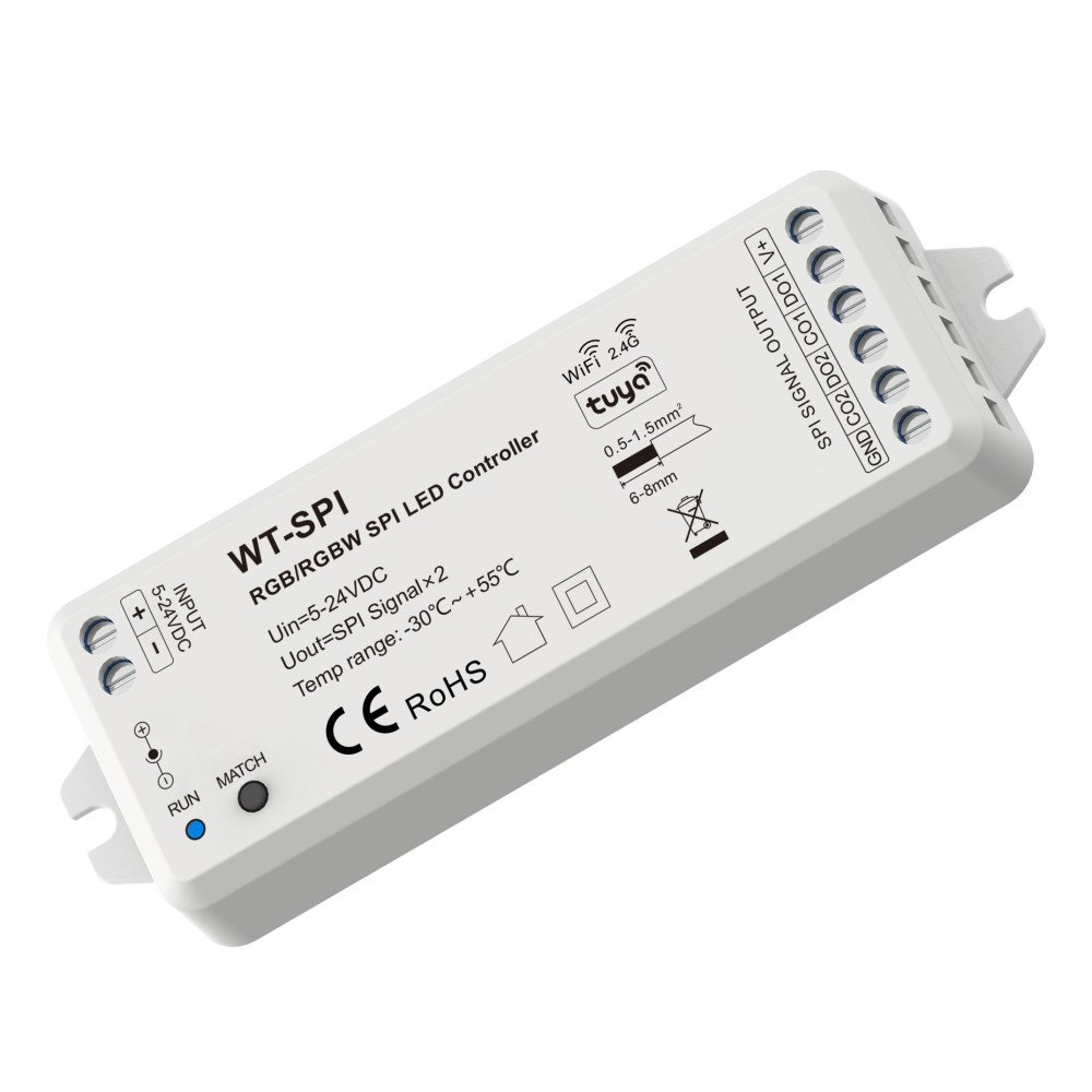 LED SPI valdiklis, 5-24V, nuotolinis valdymas, Tuya