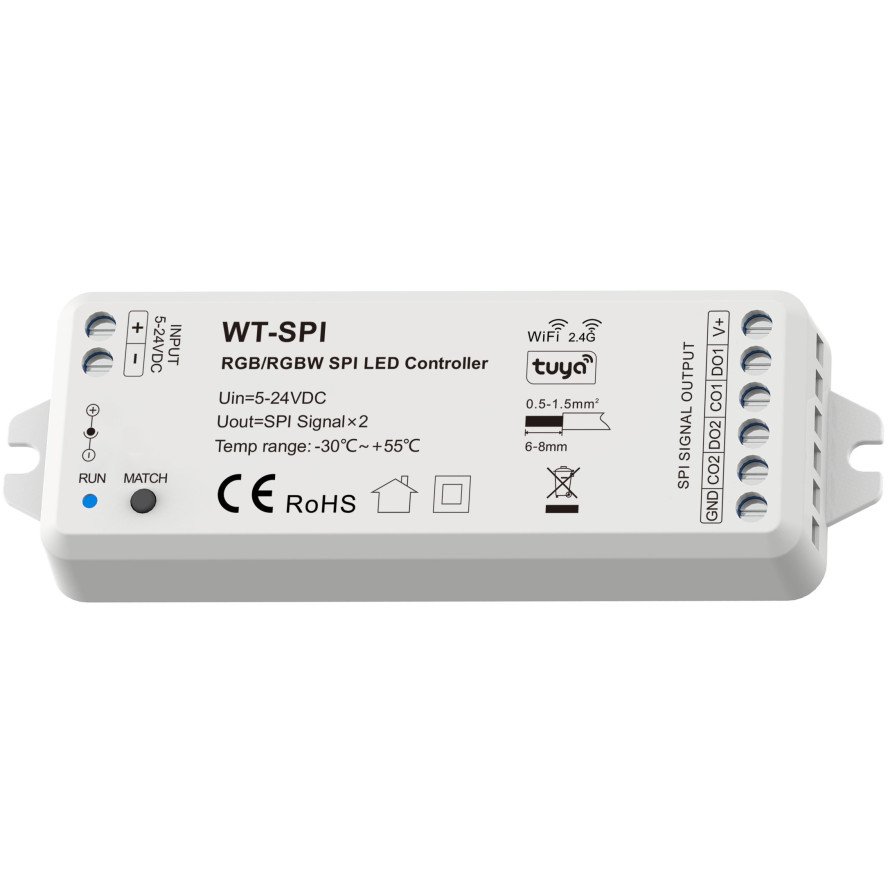 LED SPI valdiklis, 5-24V, nuotolinis valdymas, Tuya