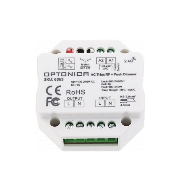 TRIAC maitinimo valdiklis, AC100-240V, 1A, nuotolinis valdymas TRIAC maitinimo valdiklis, AC100-240V, 1A, nuotolinis valdymas