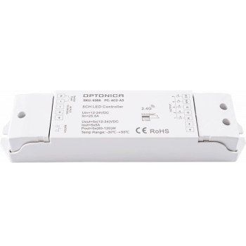 LED pastovios įtampos maitinimo valdiklis, 12-24V, 5A/kan., 5 kanalai, nuotolinis valdymas