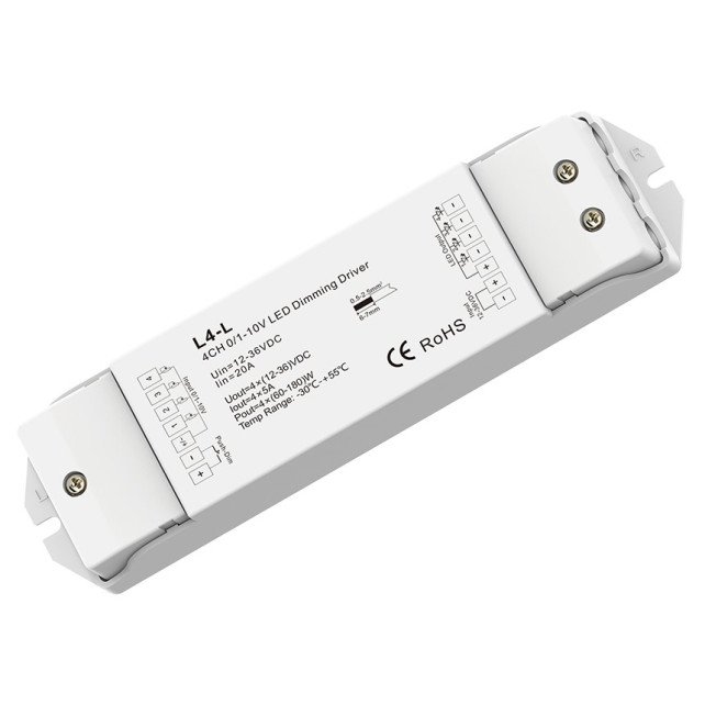 LED maitinimo šaltinis, 12-36V, reguliuojamas, 5A/kan., 4 kanalai LED maitinimo šaltinis, 12-36V, reguliuojamas, 5A/kan., 4 kanalai