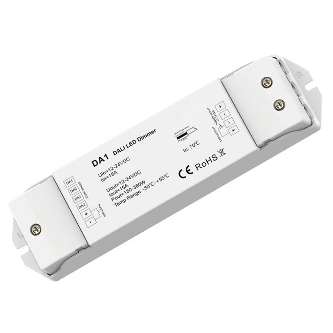 LED DALI maitinimo šaltinis, 12-24V, 360W, reguliuojamas, 5 metai garantija