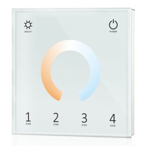 LED DMX šviesos ryškumo reguliavimo panelė, 4 zonos, sieninė, balta LED DMX šviesos ryškumo reguliavimo panelė, 4 zonos, sieninė, balta