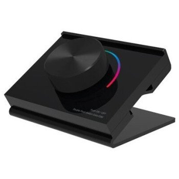 LED RGB spalvos reguliavimo panelė, stalinė, sukama, juoda, 3 metai garantija