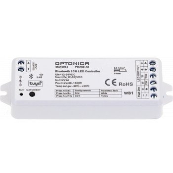 LED pastovios įtampos maitinimo valdiklis, 12-36V, 5A/kan., 2 kanalai, nuotolinis valdymas