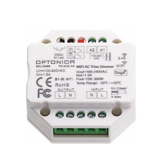 TRIAC maitinimo valdiklis, AC100-240V, 1.5A, nuotolinis valdymas TRIAC maitinimo valdiklis, AC100-240V, 1.5A, nuotolinis valdymas