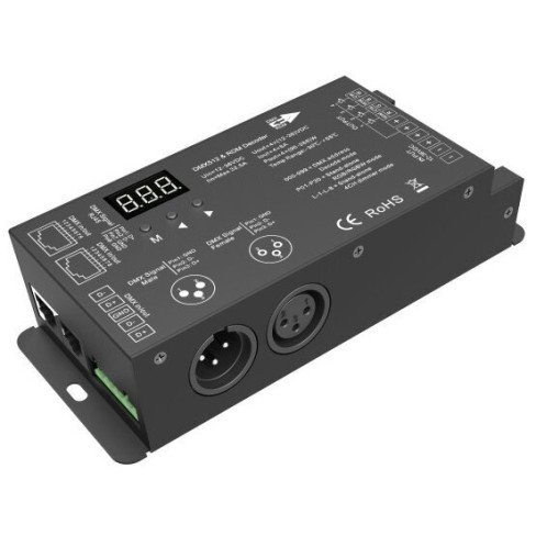 LED DMX pastovios įtampos maitinimo valdiklis, 12-36V, 8A/kan., 4 kanalai LED DMX pastovios įtampos maitinimo valdiklis, 12-36V, 8A/kan., 4 kanalai