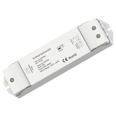 LED pastovios įtampos maitinimo kartotuvas, 12-24V, 15A, 1 kanalas LED pastovios įtampos maitinimo kartotuvas, 12-24V, 15A, 1 kanalas