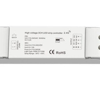 LED RGB CCT juostos maitinimo valdiklis, DC110-240V, 1A/kan., 3 kanalai