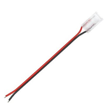 Tiesus užspaudžiamas sujungimas su laidu LED COB juostai 5mm Tiesus užspaudžiamas sujungimas su laidu LED COB juostai 5mm
