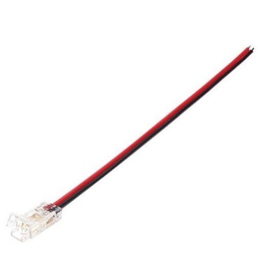 Tiesus užspaudžiamas sujungimas su laidu LED COB juostai 5mm Tiesus užspaudžiamas sujungimas su laidu LED COB juostai 5mm