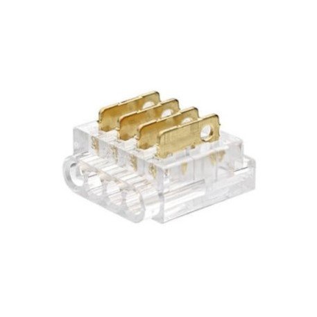 4 kontaktų užspaudžiamas sujungimas juosta-laidas LED SMD juostai 10mm 4 kontaktų užspaudžiamas sujungimas juosta-laidas LED SMD juostai 10mm