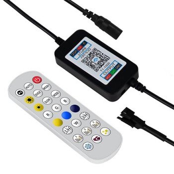 LED RGB juostos Music maitinimo valdiklis, su IR pulteliu, Bluetooth