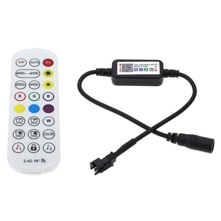 LED RGB juostos Music maitinimo valdiklis, su IR pulteliu, Bluetooth LED RGB juostos Music maitinimo valdiklis, su IR pulteliu, Bluetooth