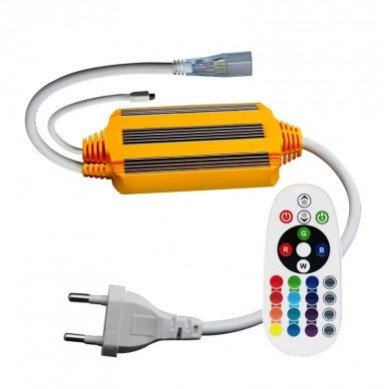LED Flex Neon RGB juostos maitinimo valdiklis, su IR pulteliu ir 0.5m maitinimo laidu LED Flex Neon RGB juostos maitinimo valdiklis, su IR pulteliu ir 0.5m maitinimo laidu