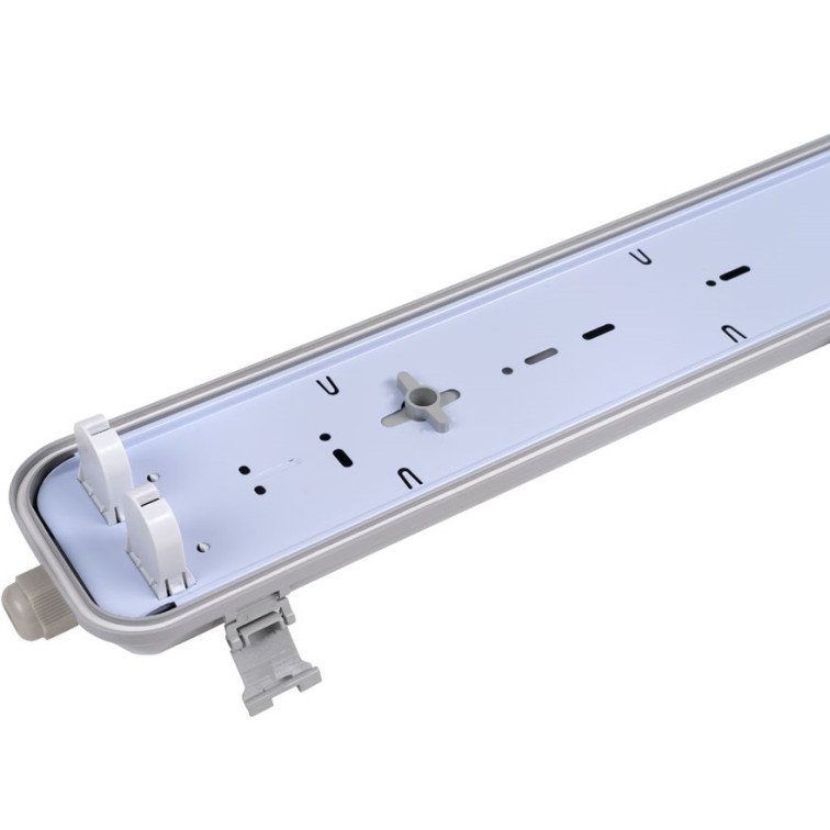 Šviestuvas T8 LED lempai 2*60cm su vieno galo maitinimu Šviestuvas T8 LED lempai 2*60cm su vieno galo maitinimu