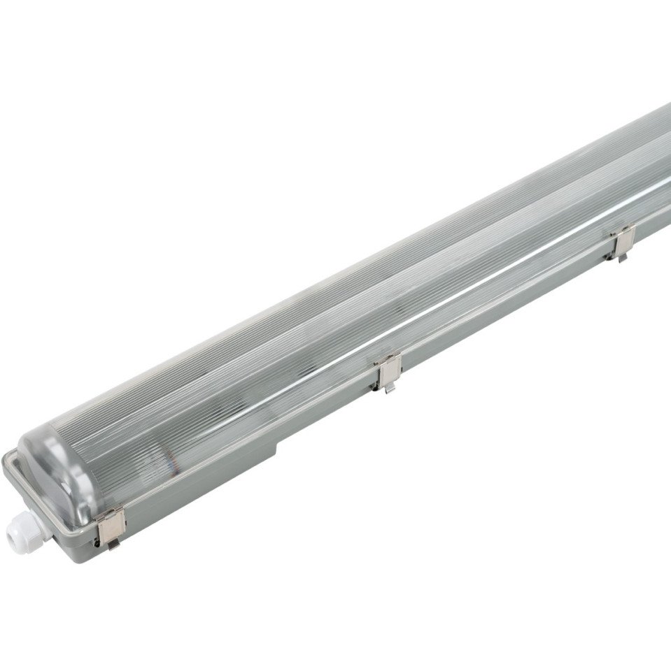 Šviestuvas T8 LED lempai 2*120cm su vieno galo maitinimu Šviestuvas T8 LED lempai 2*120cm su vieno galo maitinimu