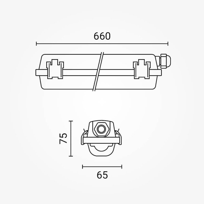 Šviestuvas su T8 LED lempa, 9W (1*9W), šalta balta šviesa Šviestuvas su T8 LED lempa, 9W (1*9W), šalta balta šviesa