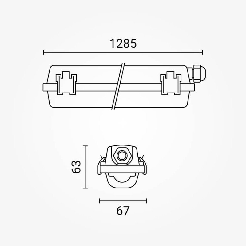 Šviestuvas su T8 LED lempa, 18W (1*18W), neutrali balta šviesa Šviestuvas su T8 LED lempa, 18W (1*18W), neutrali balta šviesa