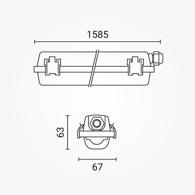 Šviestuvas su T8 LED lempa, 22W (1*22W), šalta balta šviesa Šviestuvas su T8 LED lempa, 22W (1*22W), šalta balta šviesa