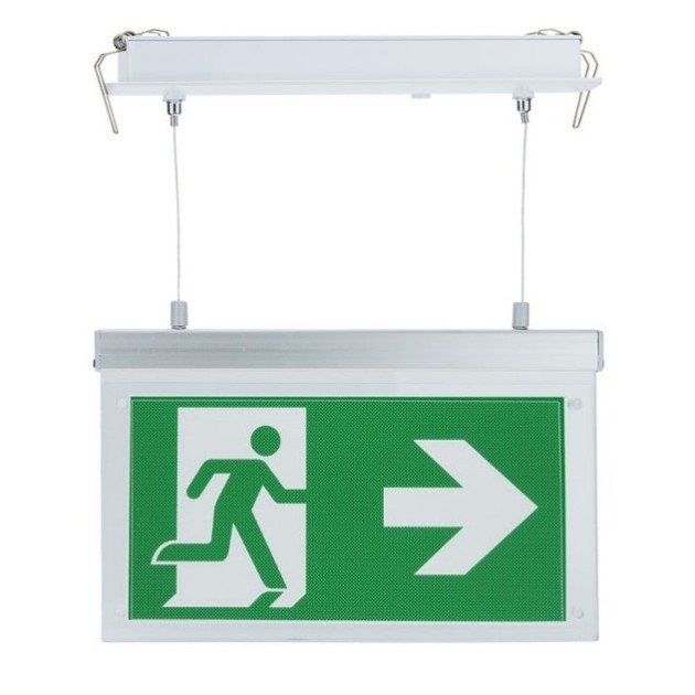 LED evakuacinis šviestuvas, 2W, 3 val., pakabinamas, su užrašu LED evakuacinis šviestuvas, 2W, 3 val., pakabinamas, su užrašu