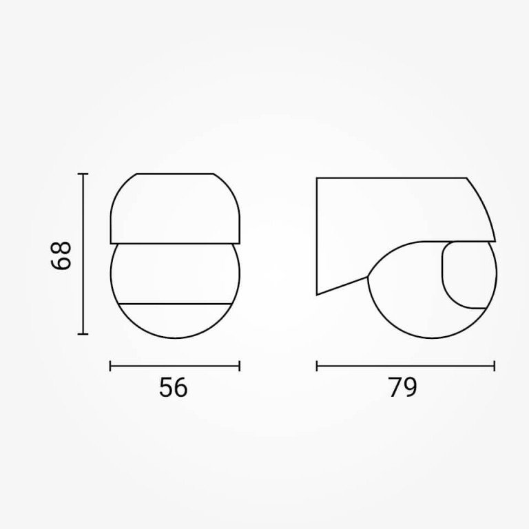 PIR daviklis, 12m, 180°, IP54, juodas PIR daviklis, 12m, 180°, IP54, juodas