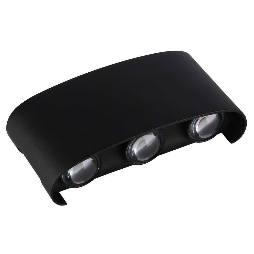 LED sieninis šviestuvas, juodas, 6W, šilta balta šviesa LED sieninis šviestuvas, juodas, 6W, šilta balta šviesa