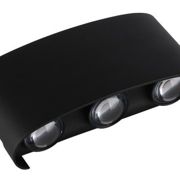 LED sieninis šviestuvas, juodas, 6W, šilta balta šviesa