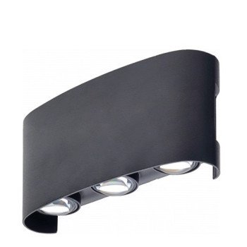 LED sieninis šviestuvas, juodas, 6W, šilta balta šviesa