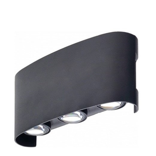 LED sieninis šviestuvas, juodas, 6W, šilta balta šviesa LED sieninis šviestuvas, juodas, 6W, šilta balta šviesa