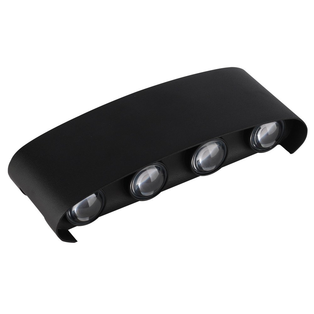 LED sieninis šviestuvas, juodas, 8W, šilta balta šviesa