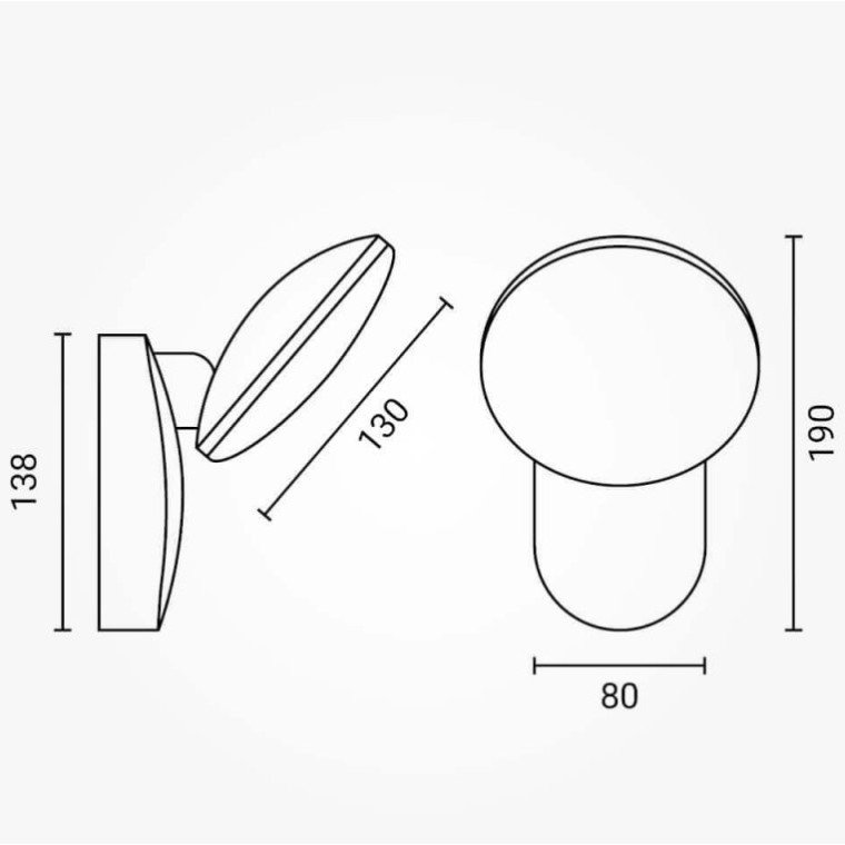 LED sieninis šviestuvas, juodas, apvalus, pasukamas, 12W, šilta balta šviesa LED sieninis šviestuvas, juodas, apvalus, pasukamas, 12W, šilta balta šviesa