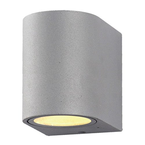 LED sieninis šviestuvas, sidabrinis, cilindrinis, 1 lizdas, Max 35W