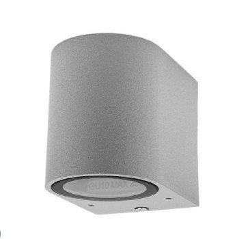 LED sieninis šviestuvas, sidabrinis, cilindrinis, 1 lizdas, Max 35W