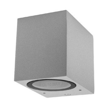 LED sieninis šviestuvas, sidabrinis, kvadratinis, 1 lizdas, Max 35W