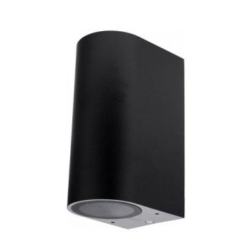 LED sieninis šviestuvas, juodas, cilindrinis, 2 lizdai, Max 35W