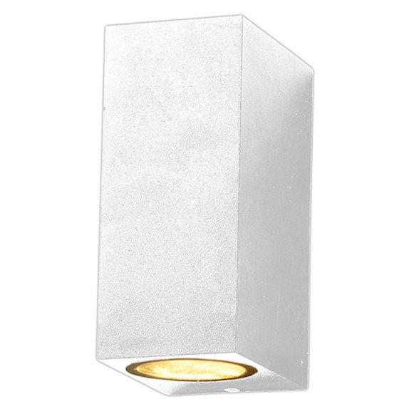 LED sieninis šviestuvas, baltas, stačiakampis, 2 lizdai, Max 35W