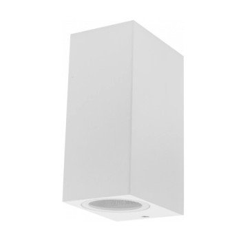 LED sieninis šviestuvas, baltas, stačiakampis, 2 lizdai, Max 35W