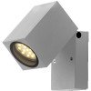 LED sieninis šviestuvas, sidabrinis, stačiakampis, 1 lizdas, Max 35W