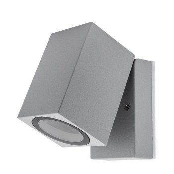 LED sieninis šviestuvas, sidabrinis, stačiakampis, 1 lizdas, Max 35W