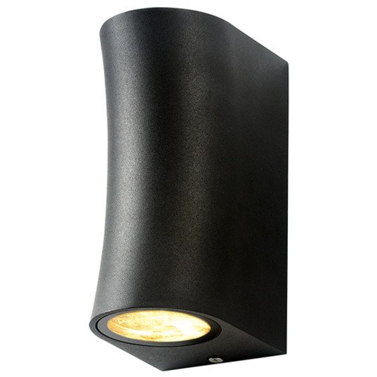 LED sieninis šviestuvas, juodas, cilindrinis, lenktas, 2 lizdai, Max 35W LED sieninis šviestuvas, juodas, cilindrinis, lenktas, 2 lizdai, Max 35W
