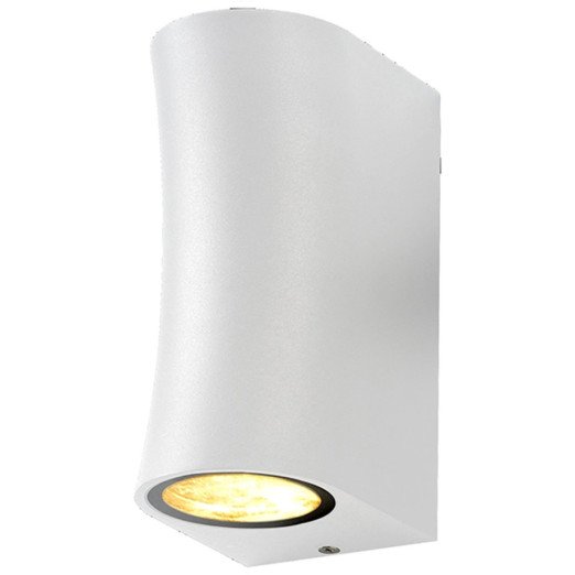 LED sieninis šviestuvas, baltas, cilindrinis, lenktas, 2 lizdai, Max 35W