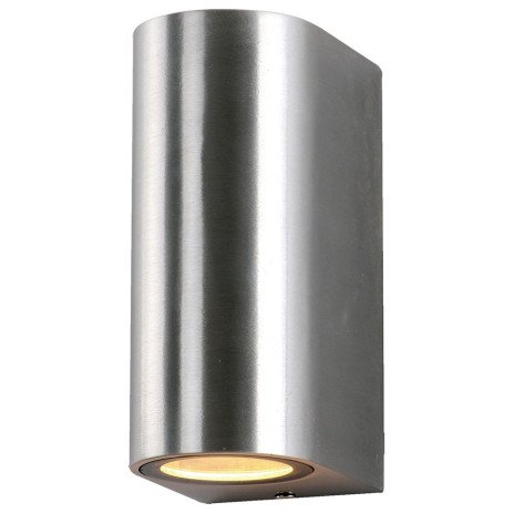 LED sieninis šviestuvas, poliruotas metalas, 2 lizdai, Max 35W