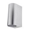 LED sieninis šviestuvas, poliruotas metalas, 2 lizdai, Max 35W