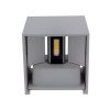 LED sieninis šviestuvas, pilkas, kvadratinis, reguliuojamas spindulys, 6W, šilta balta šviesa