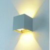 LED sieninis šviestuvas, pilkas, kvadratinis, reguliuojamas spindulys, 6W, neutrali balta šviesa